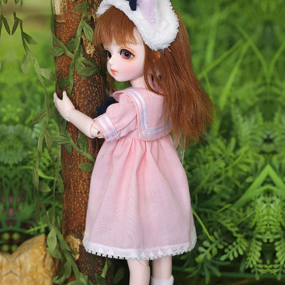 1/6 BJD Doll,12 Joints SD Girl Doll 10 Inch Ball Jointed Dolls Female Body Basic Makeup for DIY Dolls Best Gift for Girls,Blueeyeball