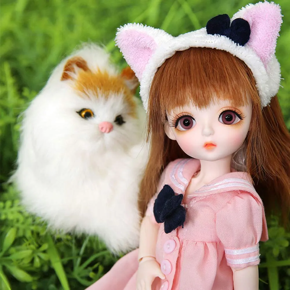 1/6 BJD Doll,12 Joints SD Girl Doll 10 Inch Ball Jointed Dolls Female Body Basic Makeup for DIY Dolls Best Gift for Girls,Blueeyeball