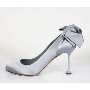 36.5 & 39.5 NEW $790 MIU MIU Blue Satin BOW Pumps Cocktail Flirty Spring HEELS