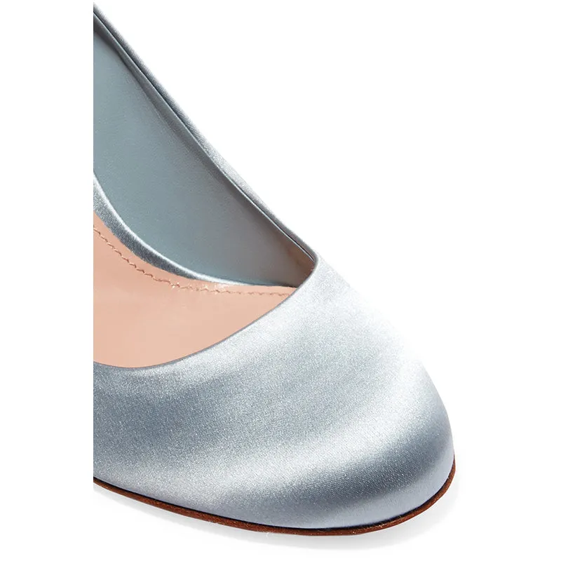 36.5 & 39.5 NEW $790 MIU MIU Blue Satin BOW Pumps Cocktail Flirty Spring HEELS