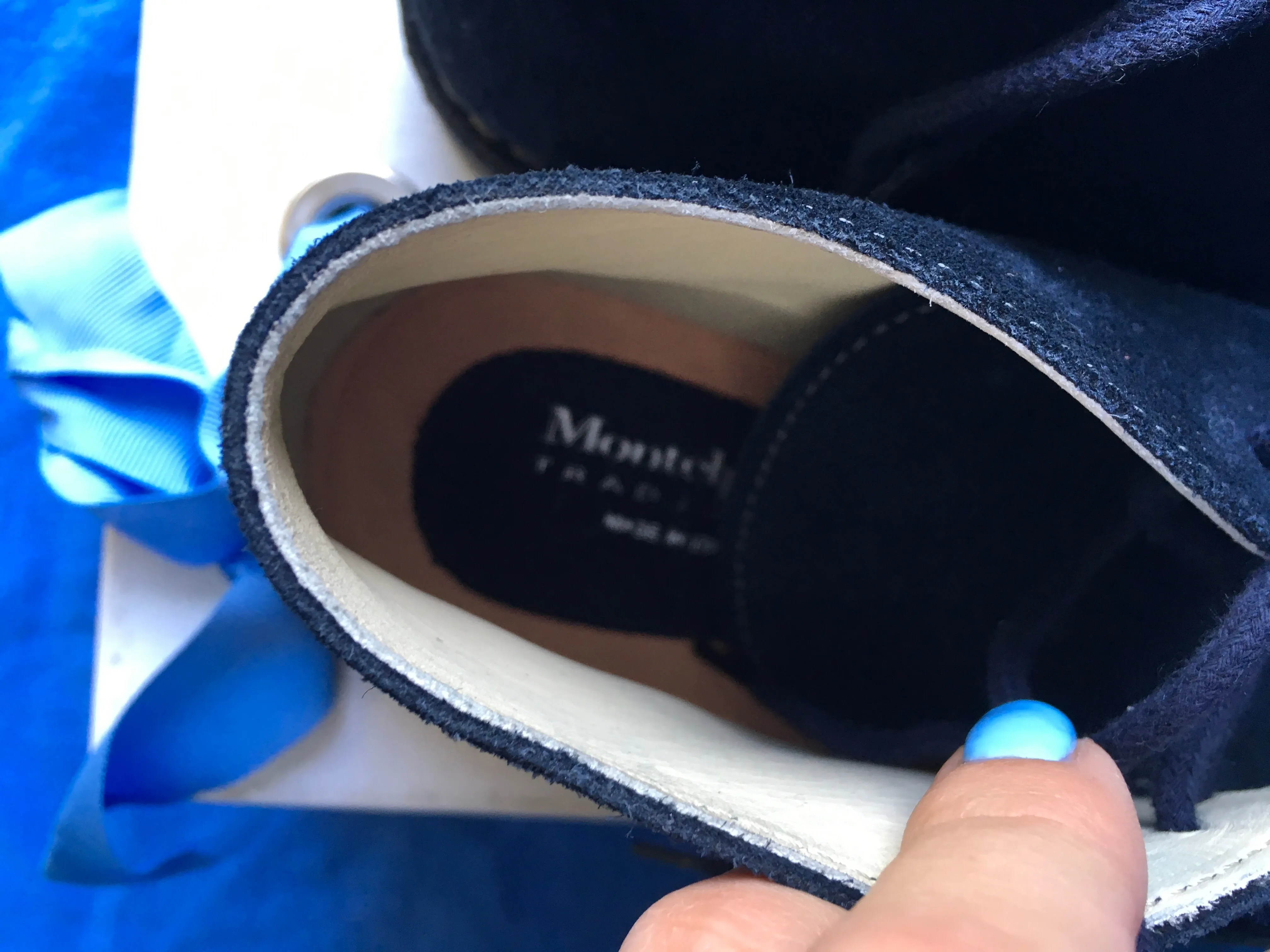 Andrea Montelpare Navy Blue Suede Leather Boots Shoes Size 30 Boys Children