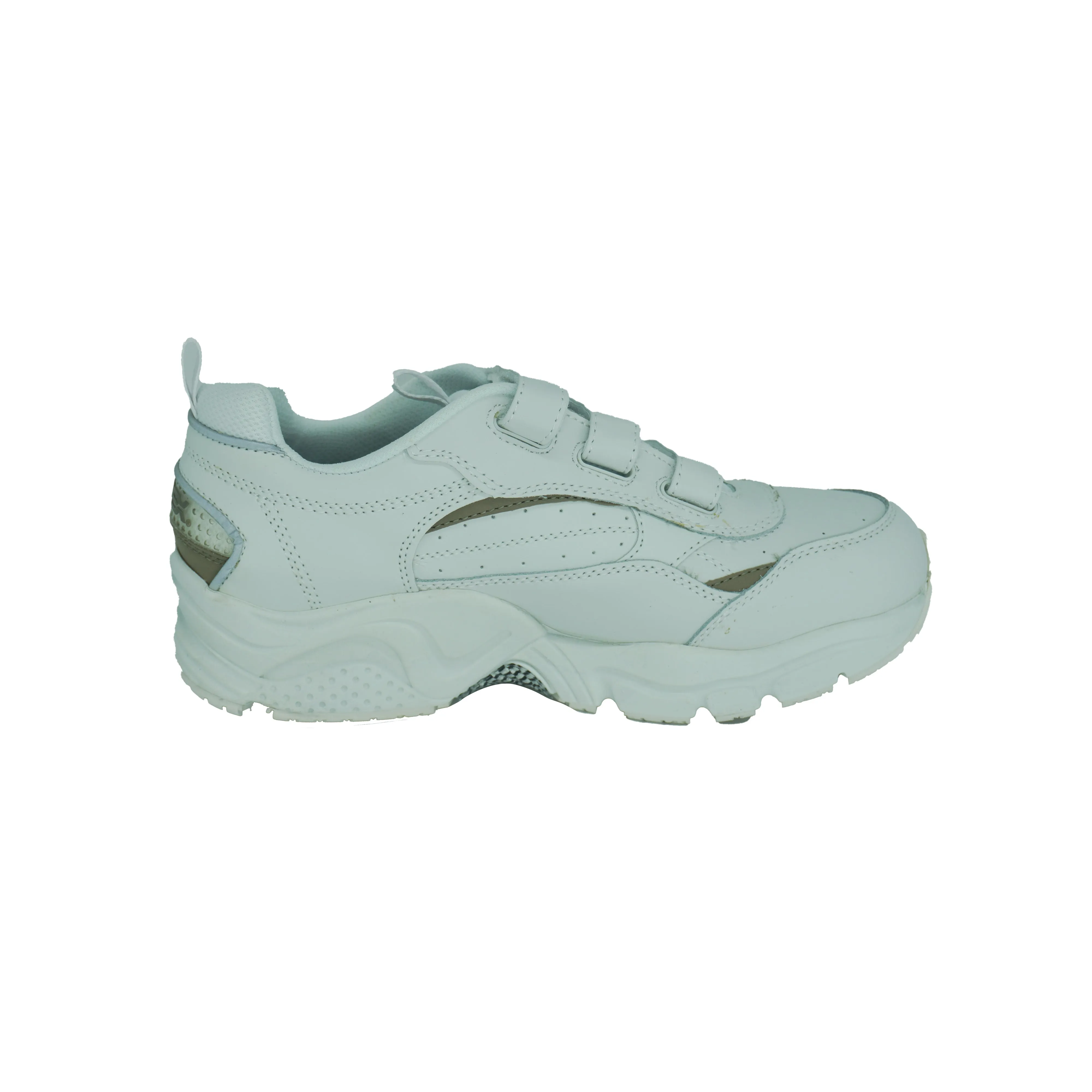 Apex Men's X923 Hook and Loop Strap Leather Walking Shoes White Size 10.5 XW