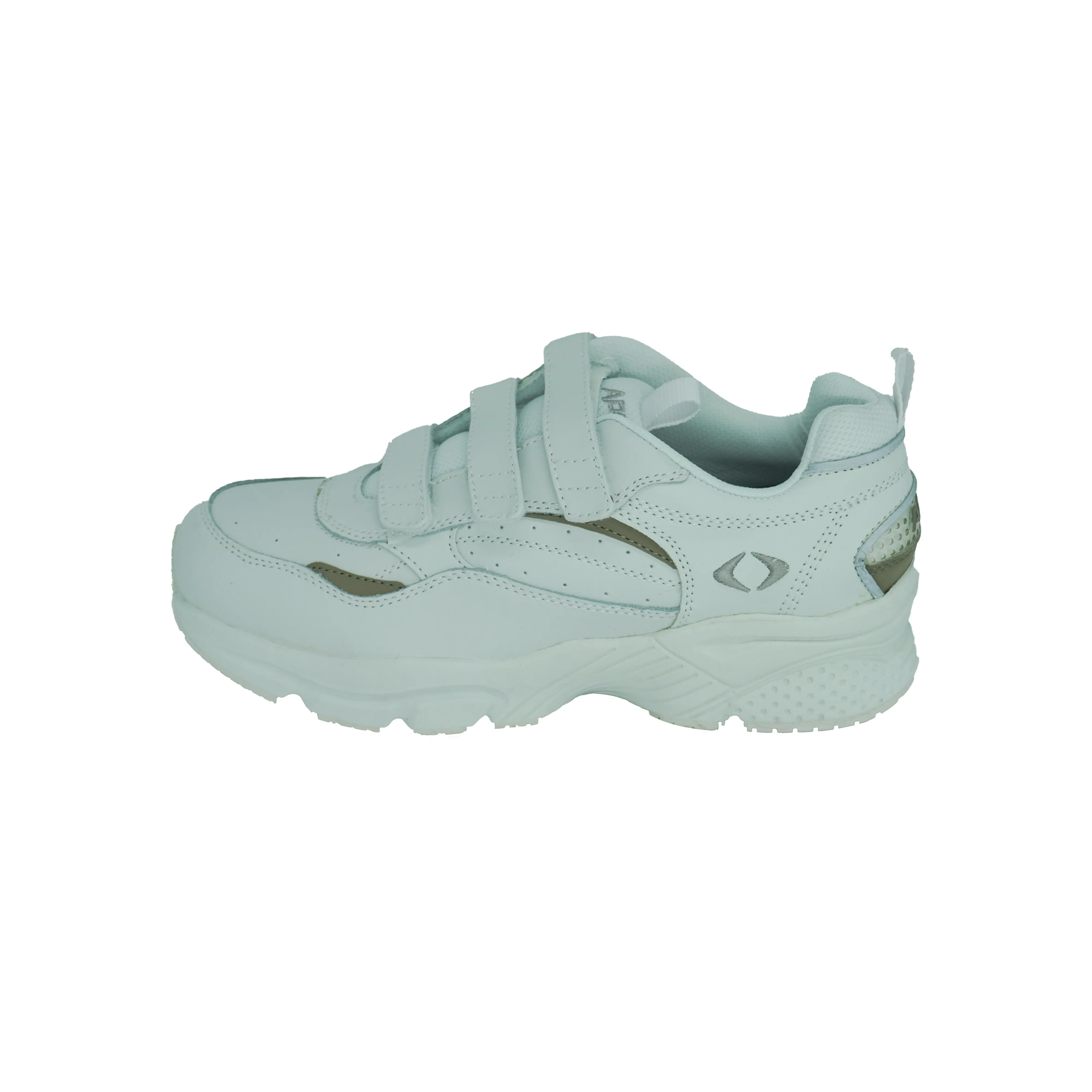 Apex Men's X923 Hook and Loop Strap Leather Walking Shoes White Size 10.5 XW