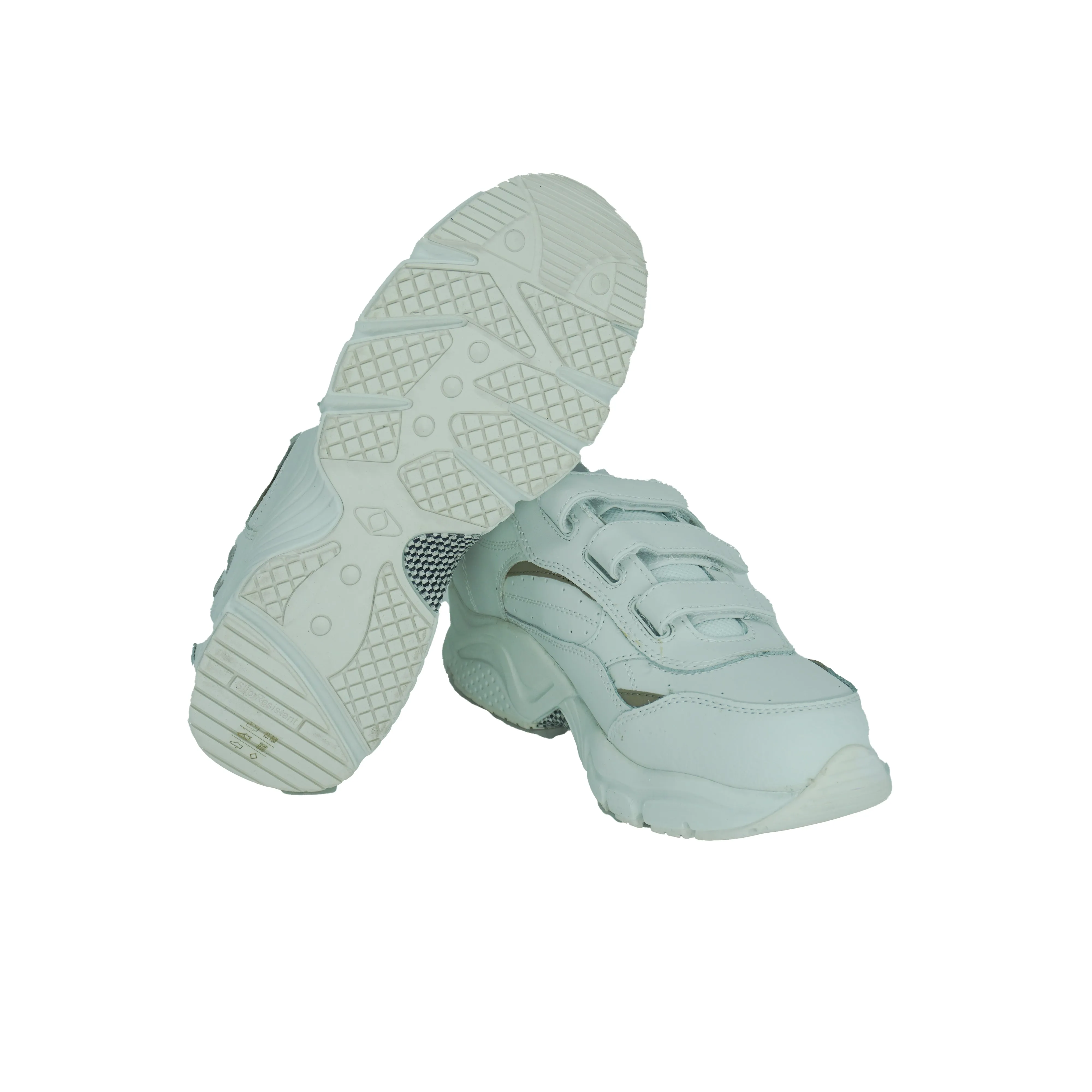 Apex Men's X923 Hook and Loop Strap Leather Walking Shoes White Size 10.5 XW