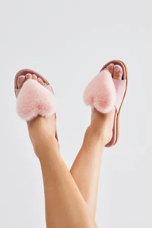 Arylee Heart Slippers - Pink