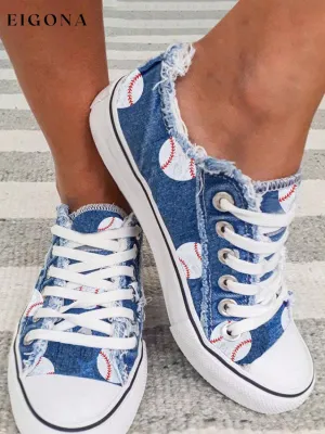 Baseball Print Casual Canvas Shoes