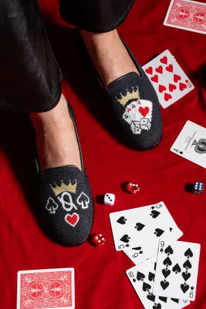BY PAIGE - NEEDLEPOINT LOAFER IN QUEEN OF CARDS
