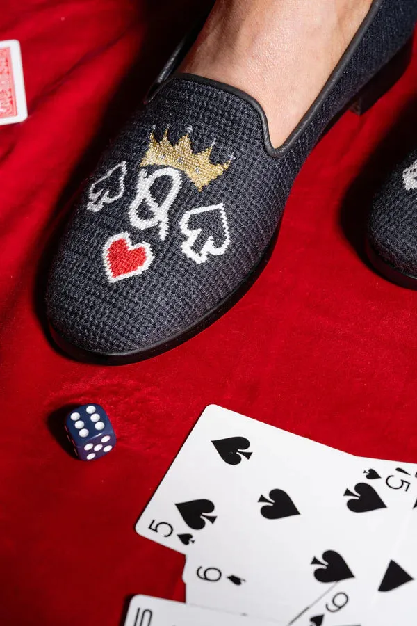 BY PAIGE - NEEDLEPOINT LOAFER IN QUEEN OF CARDS