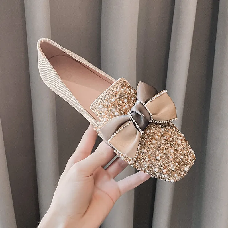 Comelyy Gentle Flat Rhinestone Shoes