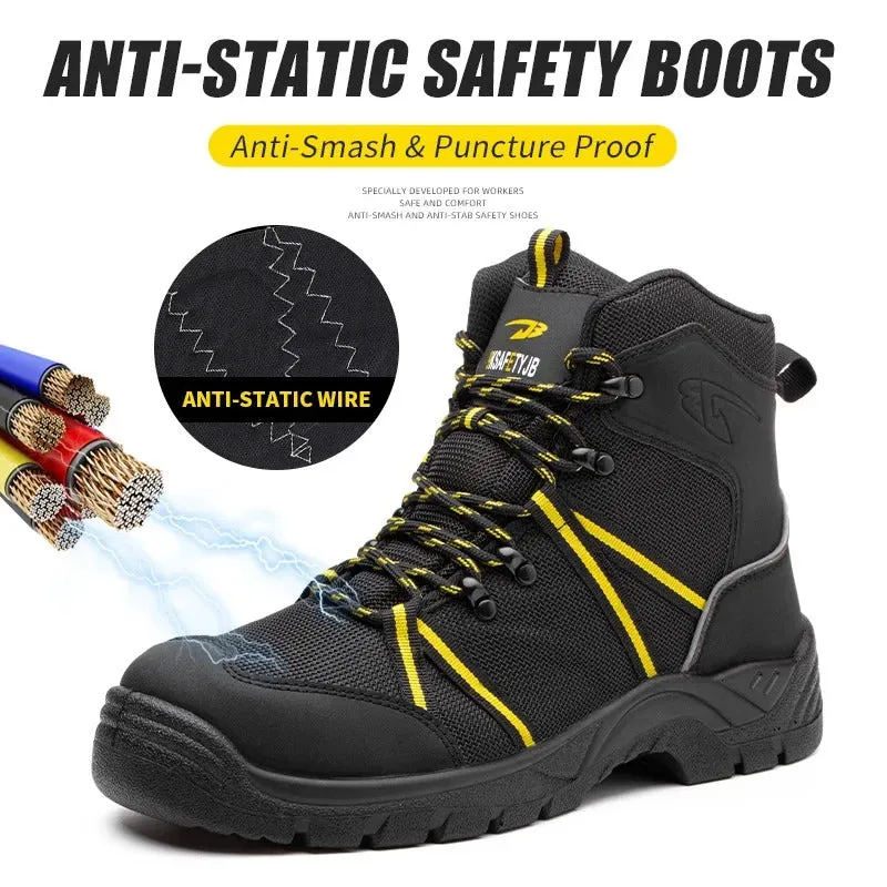 construction work boots, steel toe non-slip safety shoes
