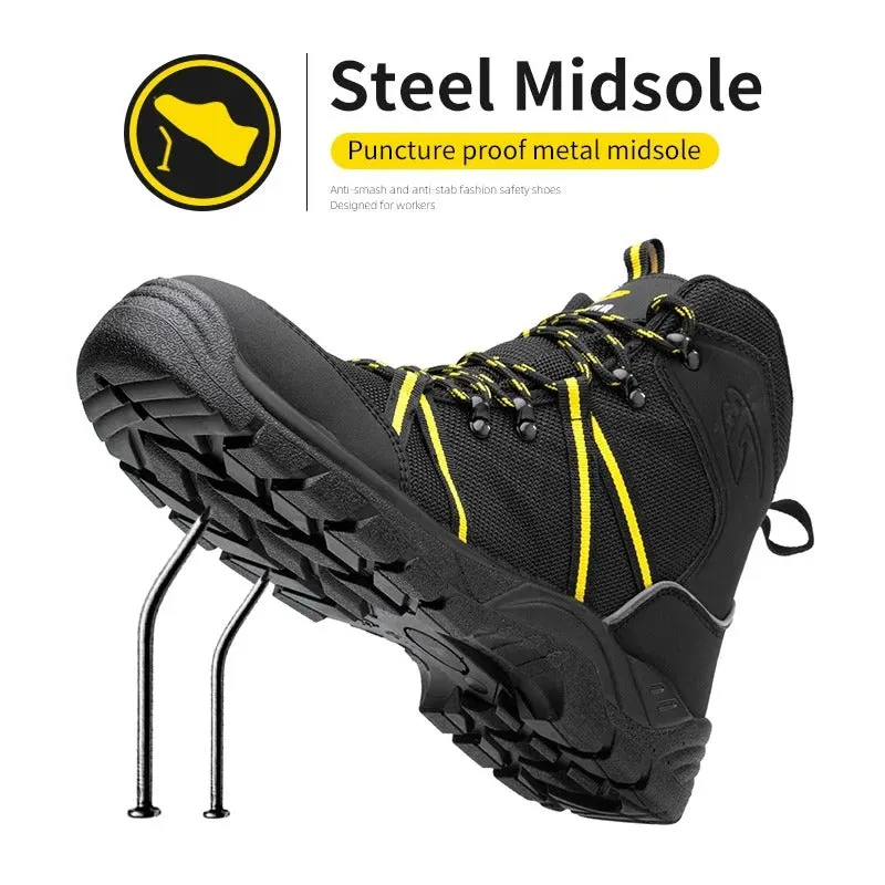 construction work boots, steel toe non-slip safety shoes