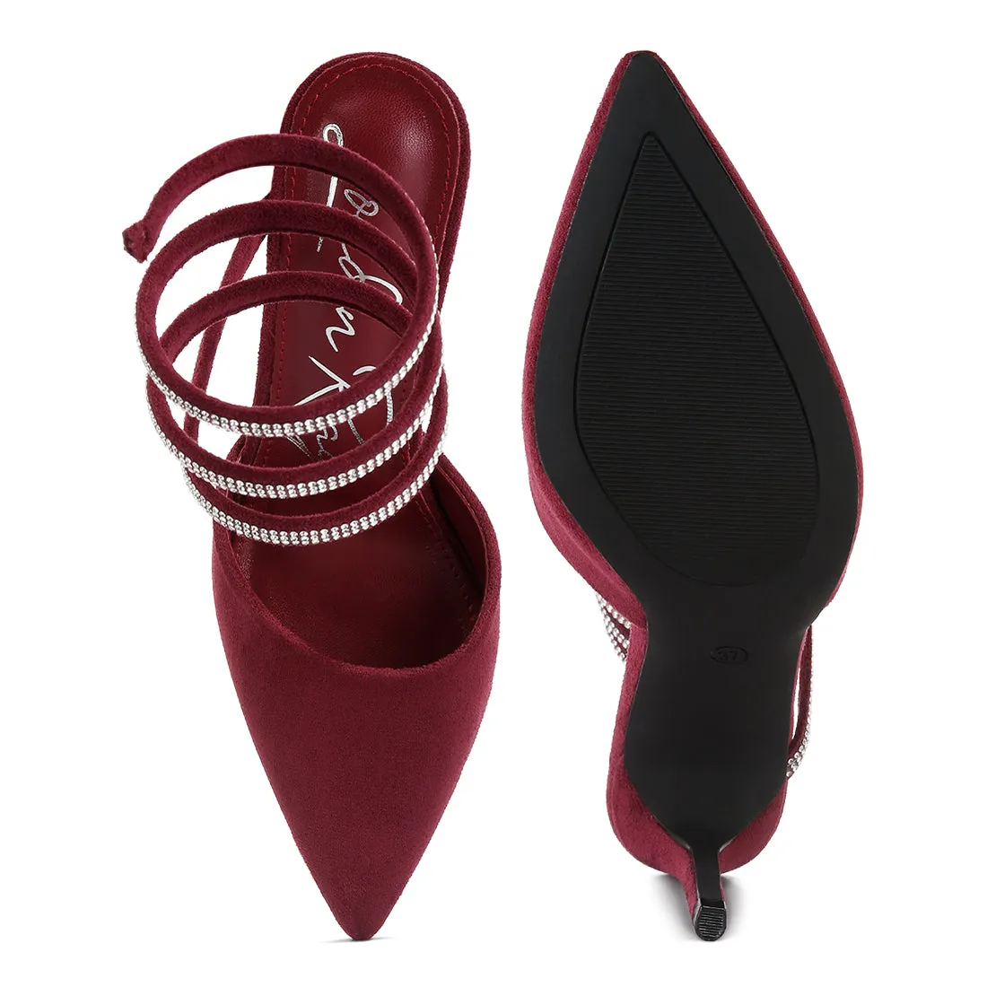 Elvira Rhinestones Embellished Sandals