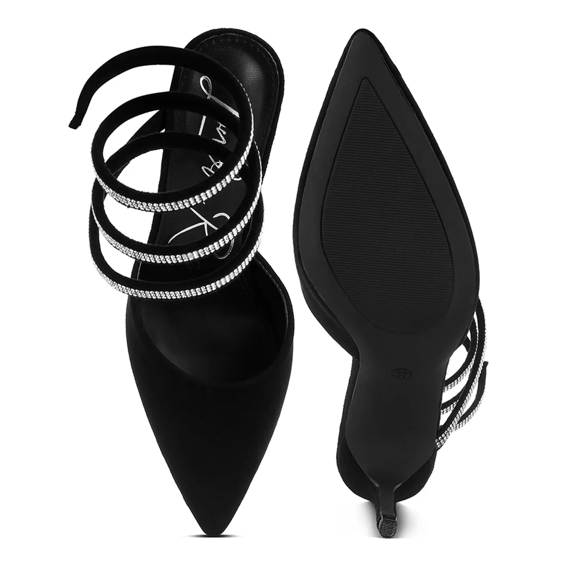 Elvira Rhinestones Embellished Sandals