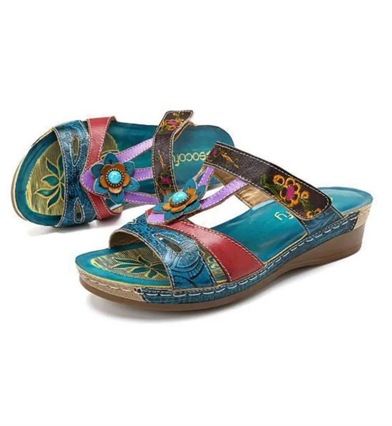 Ethnic style flower female sandals - Women's shoes