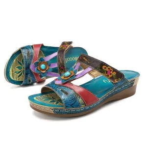 Ethnic style flower female sandals - Women's shoes