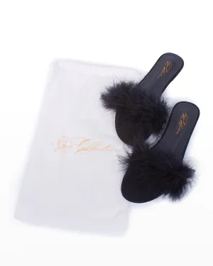 Feather Slipper, Black