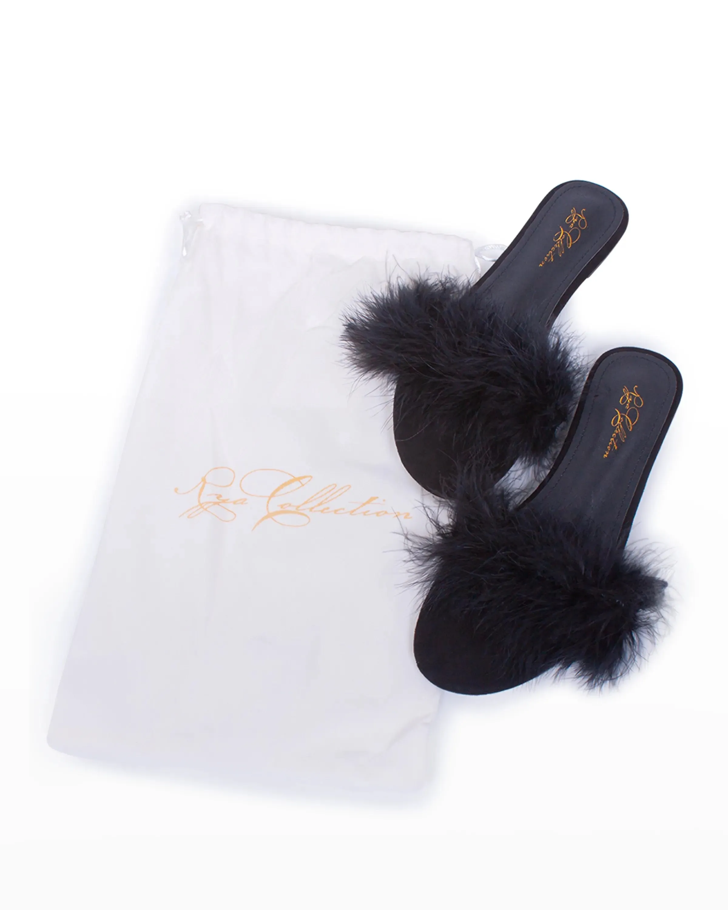 Feather Slipper, Black