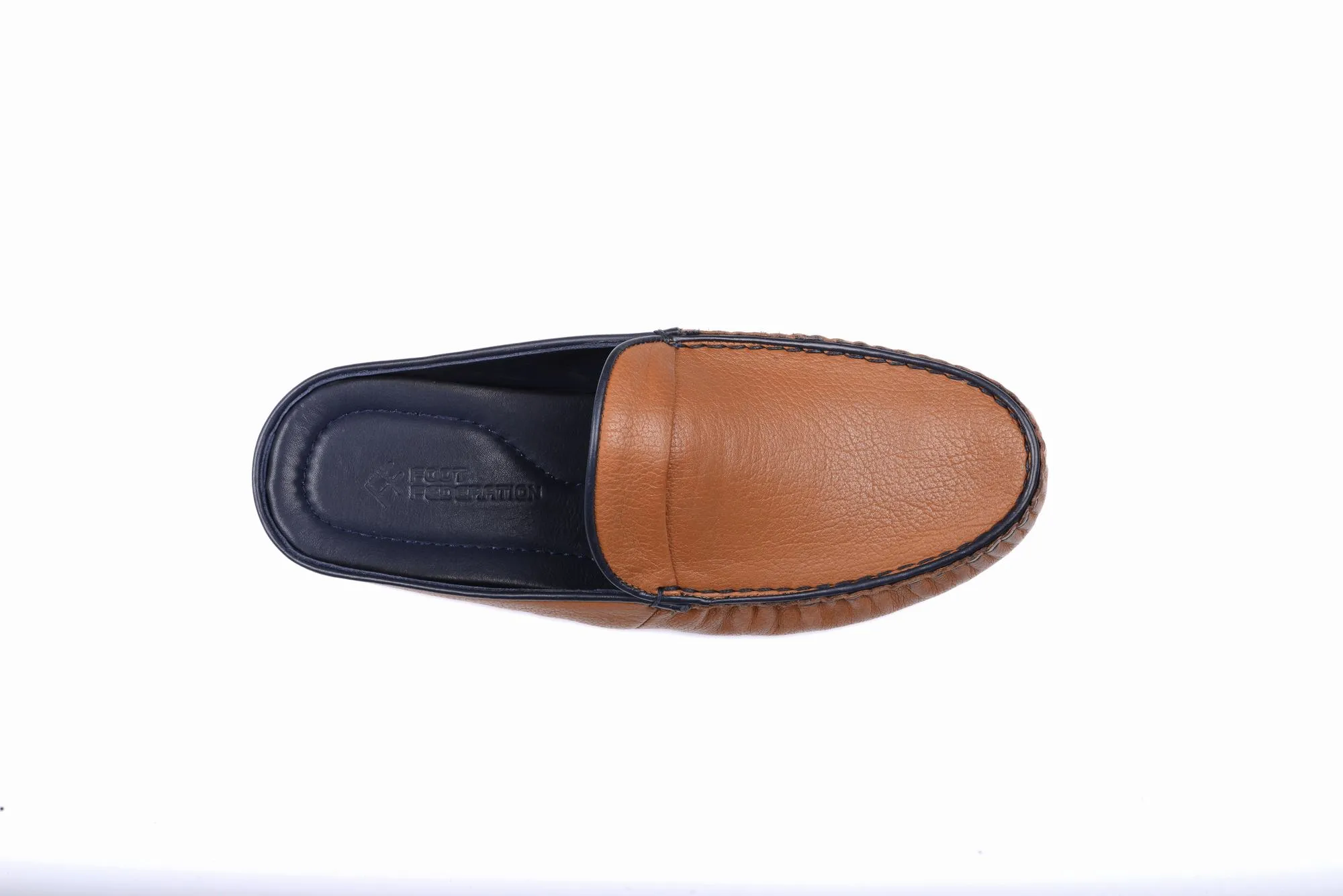 FOOT FEDERATION MOC-TOE WOMEN'S LEATHER SLIPPER TOBACCO