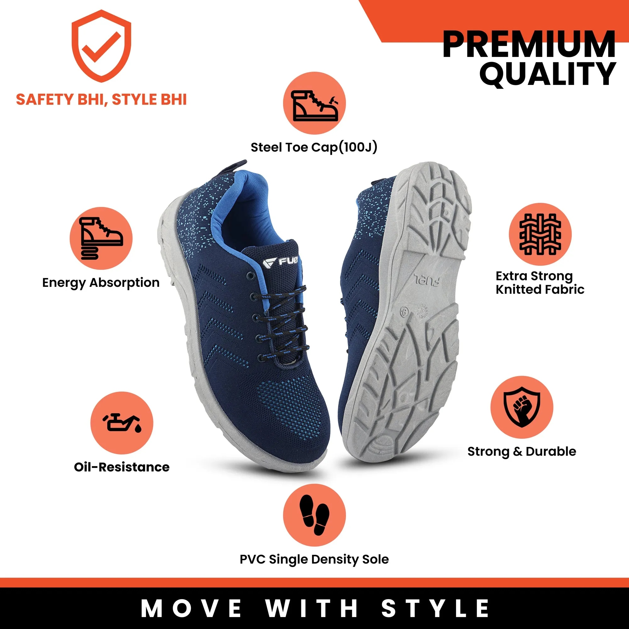 Fuel Arsenal Safety Shoes For Men's (BLUE)