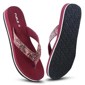 Fuel Comfortable Bela Slippers for Women's (MAROON)