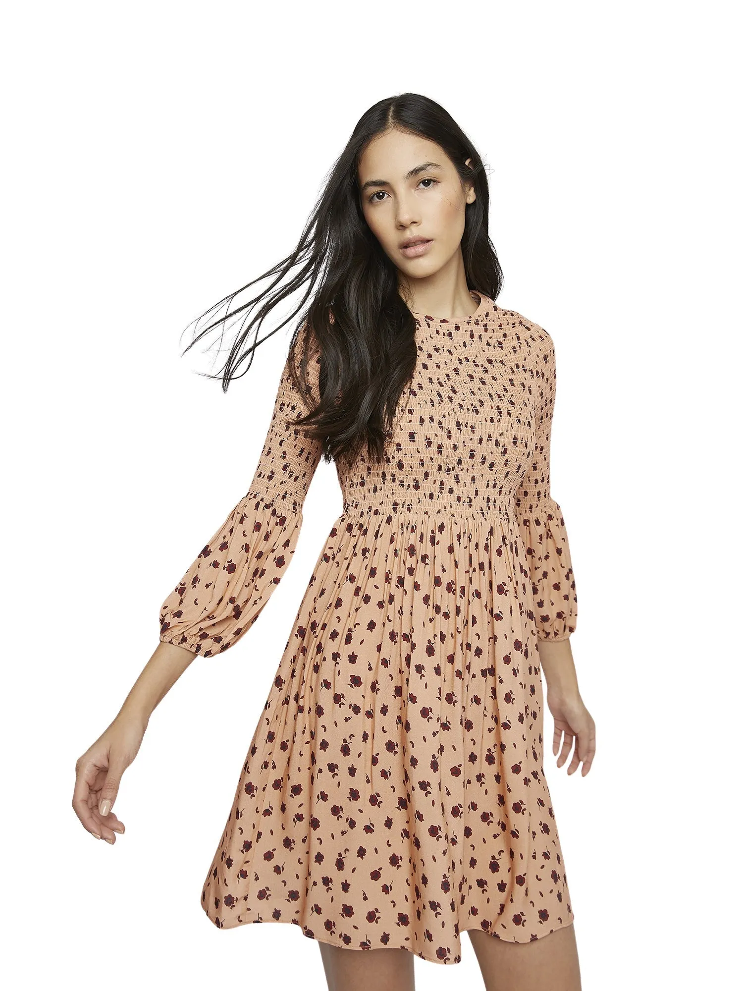 Glamorous Peach Floral Dress