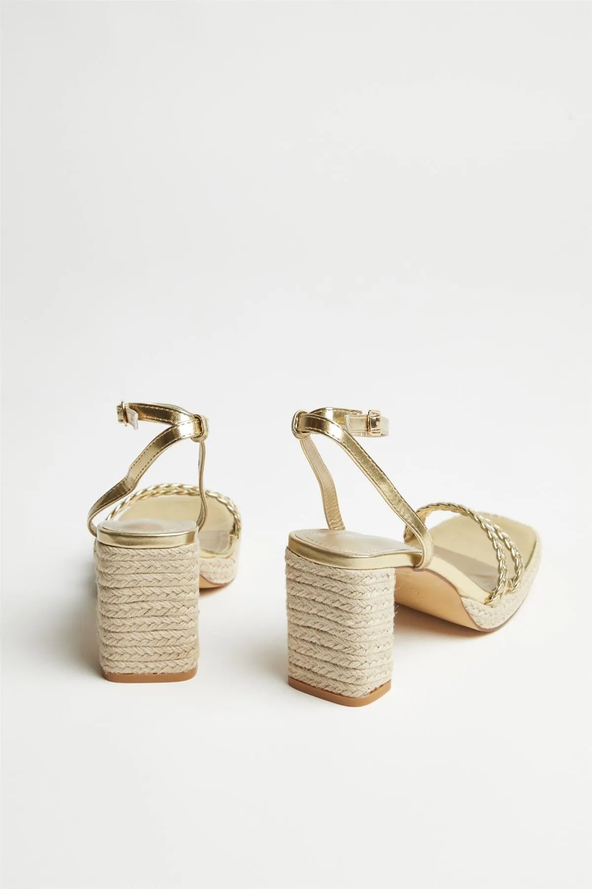 Gold Braided Espadrille-Heels