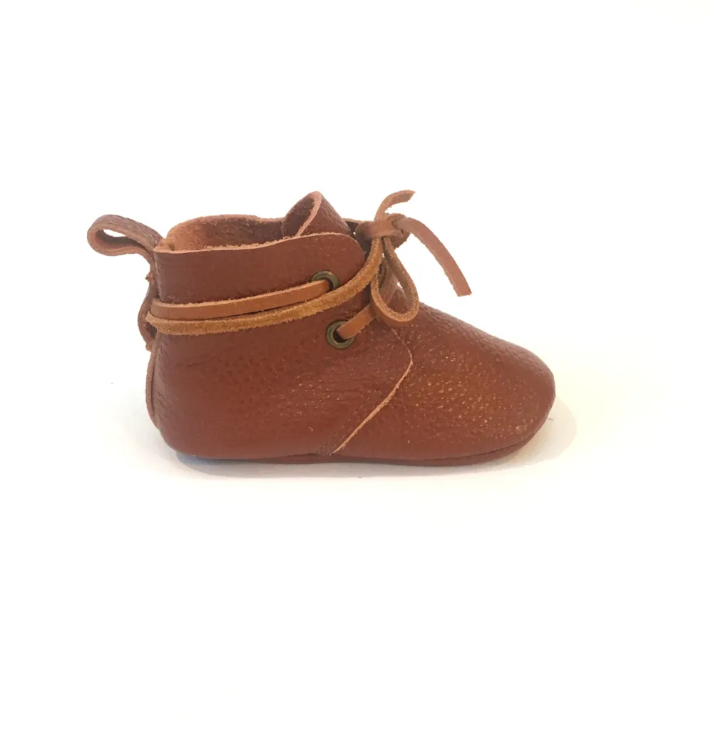 Harry Leather Laced Ankle Boots - Brown