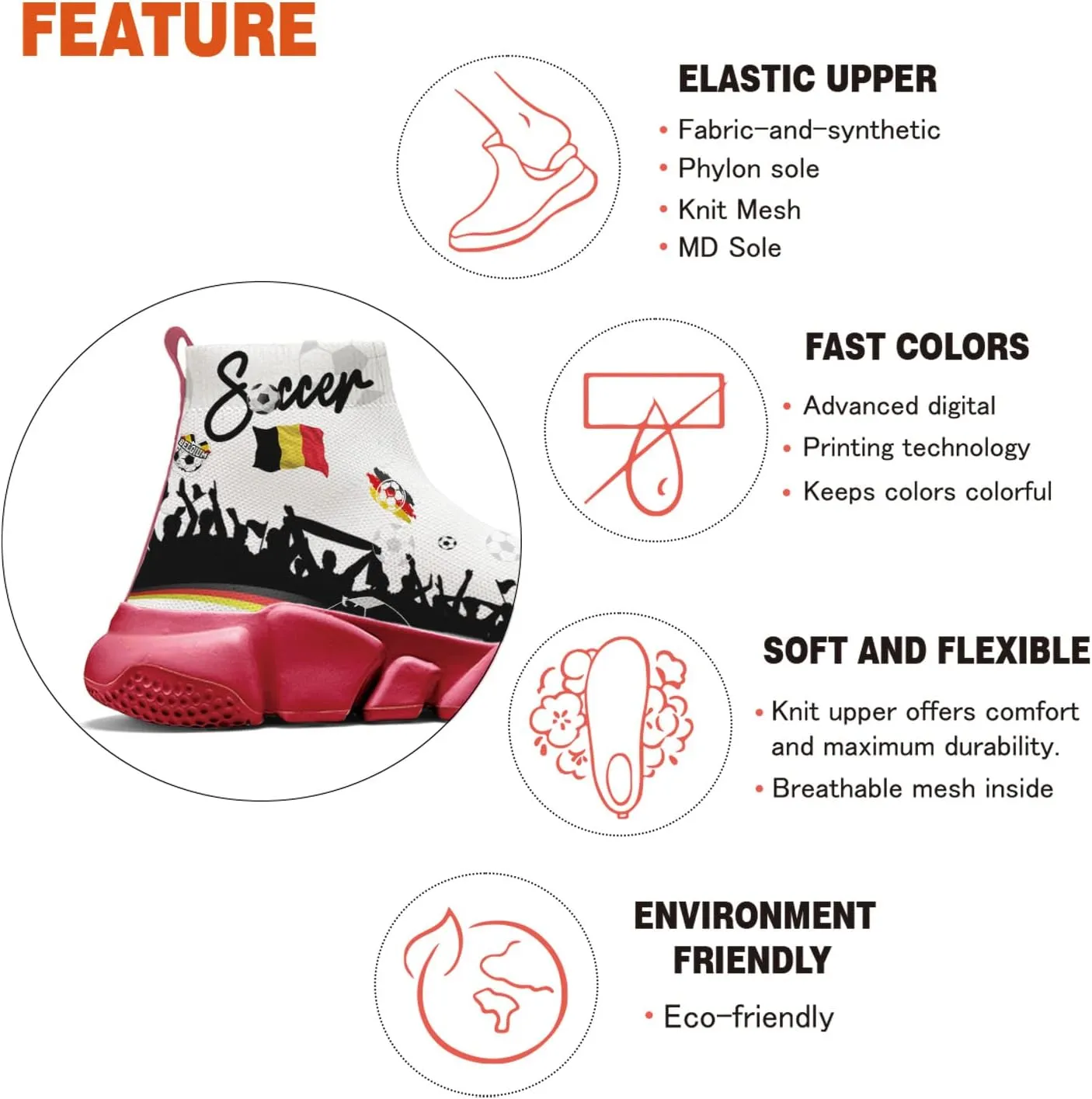 Hetios World Cup Painted Shoes Men's Sneakers Commemorative Running Shoes
