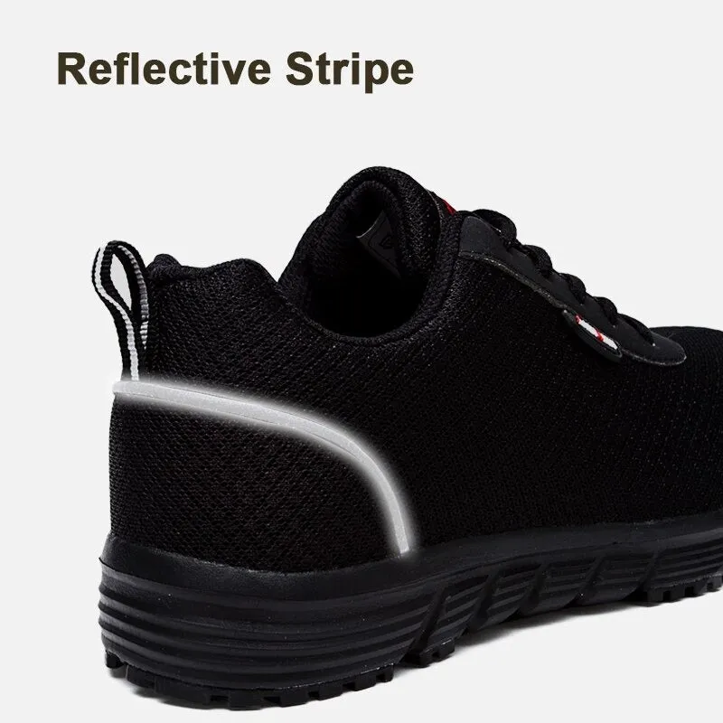 Men Steel Toe Work Safety Shoes Lightweight Breathable Smashing Non Slip Reflective Casual Sneaker