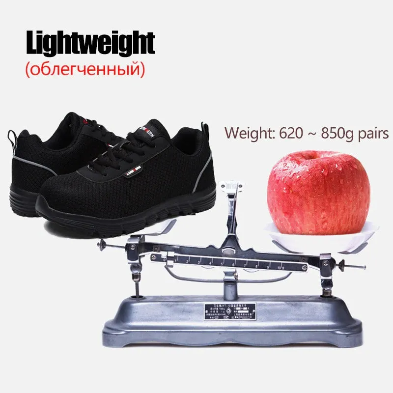 Men Steel Toe Work Safety Shoes Lightweight Breathable Smashing Non Slip Reflective Casual Sneaker