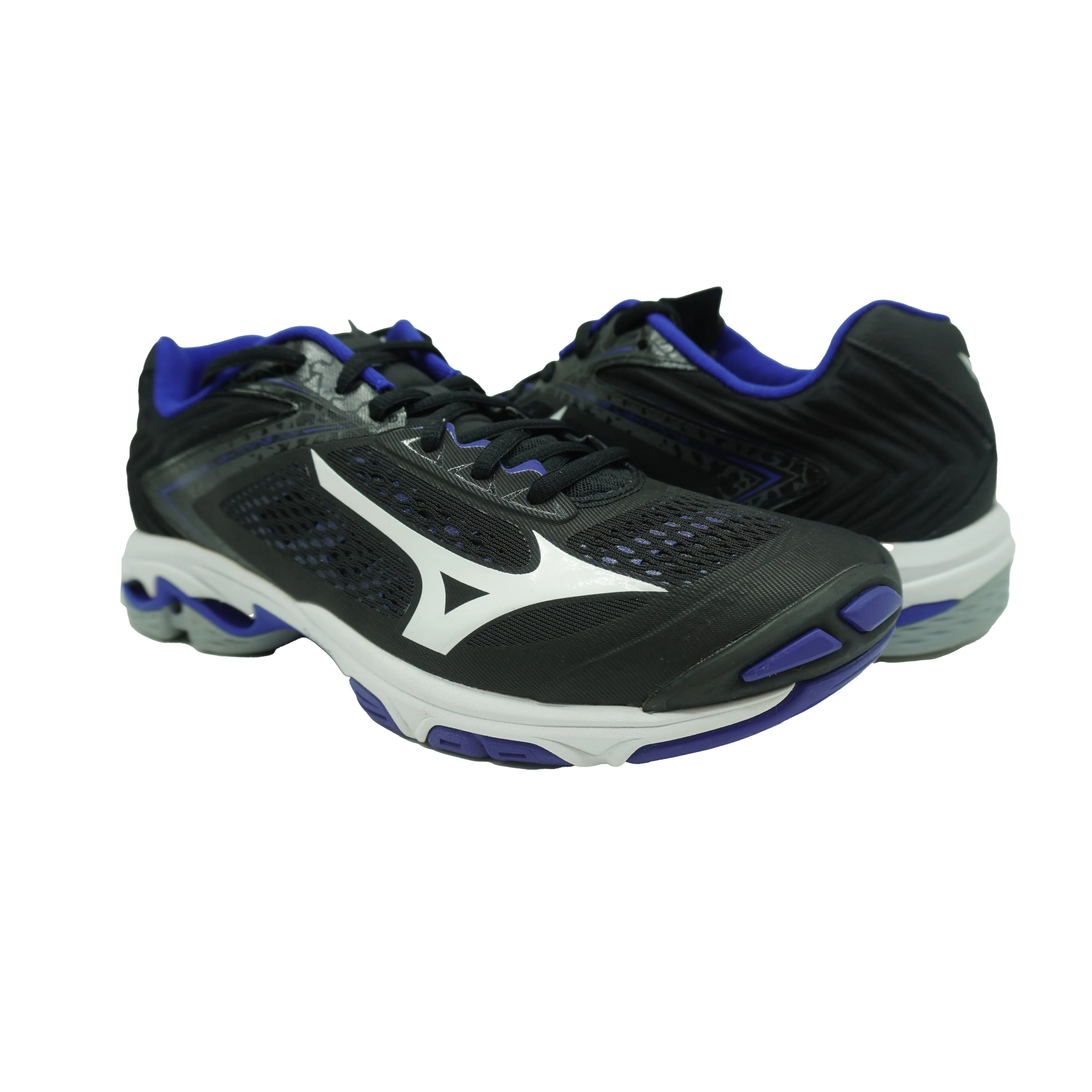 Mizuno Women's Wave Lightning Z5 Volleyball Athletic Shoes Black White Blue 12
