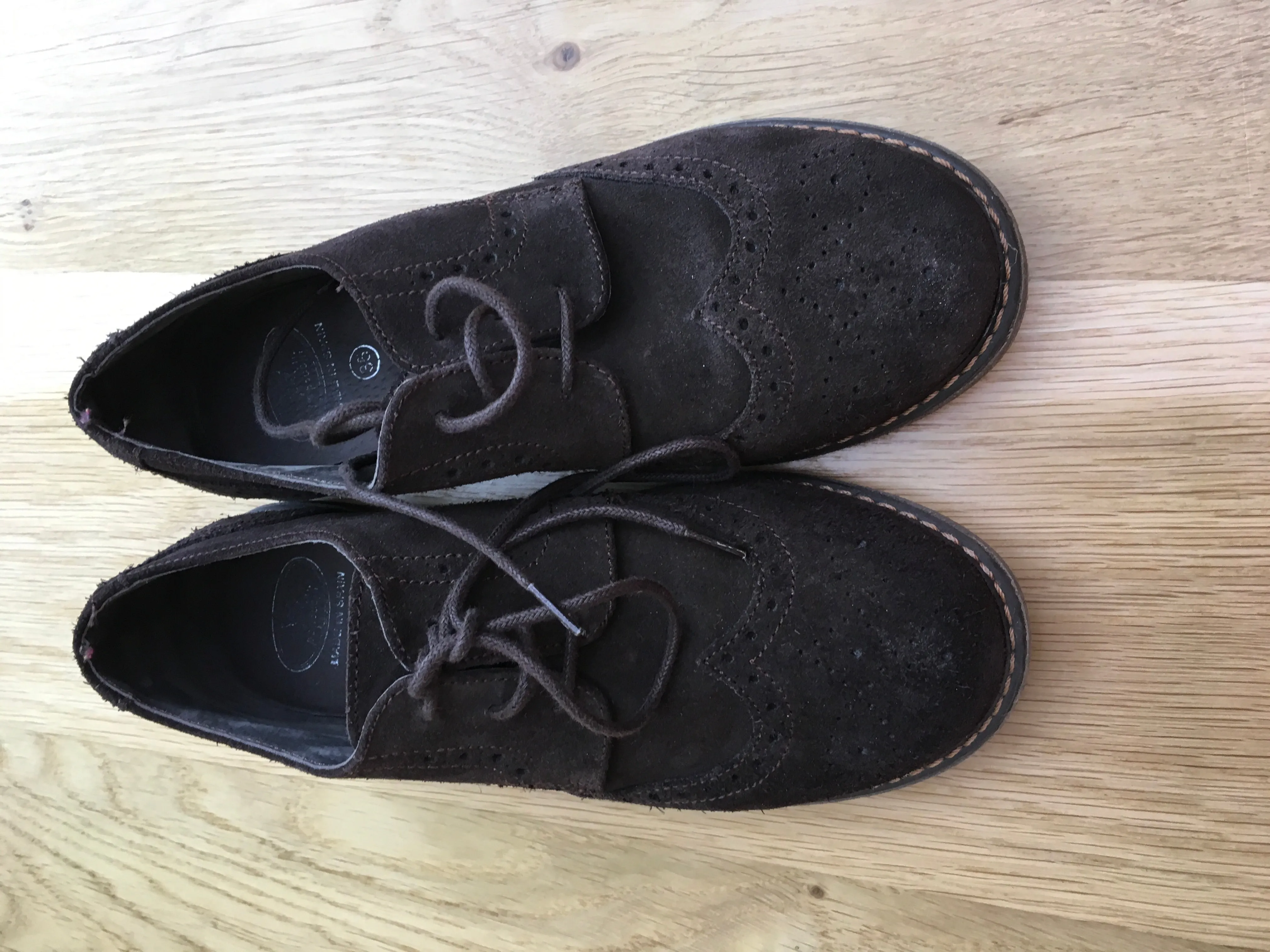 Papouelli London Suede Brown School Shoes Size 35 Boys Children