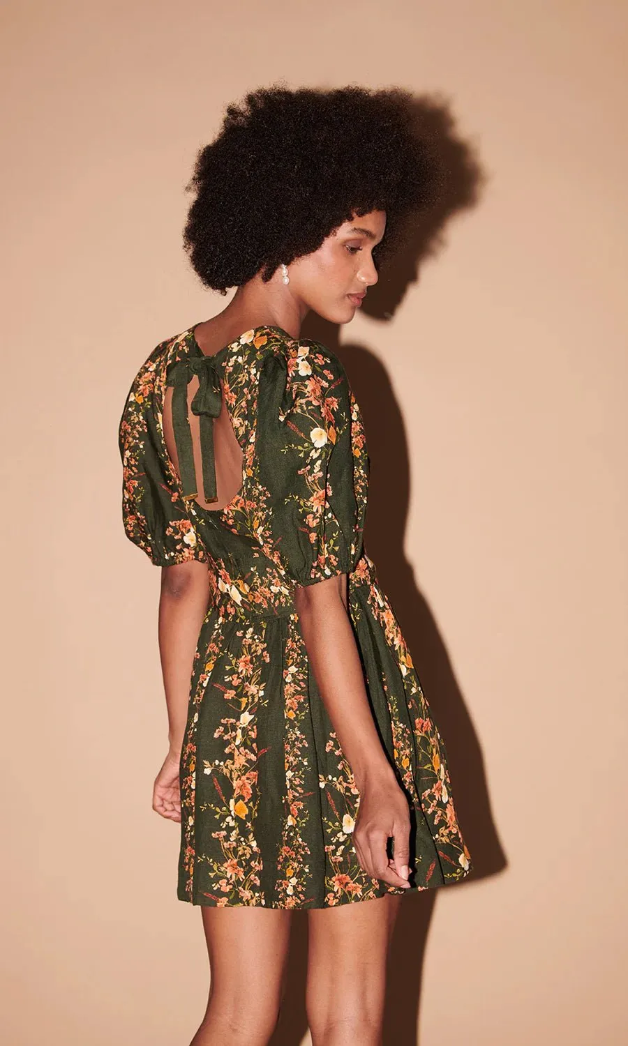 Roseanne Floral Stripe Mini Dress