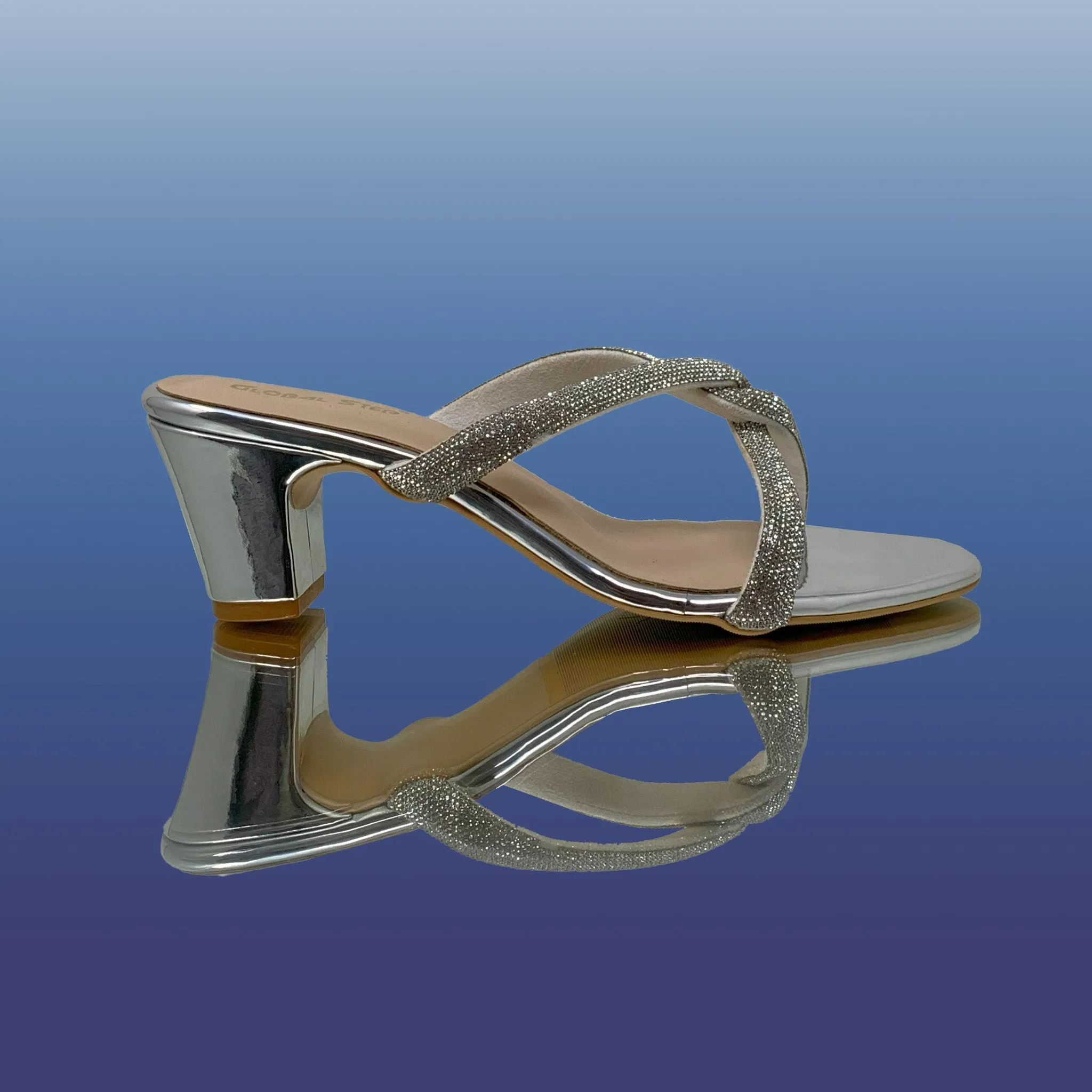 Silver Criss Cross Heels