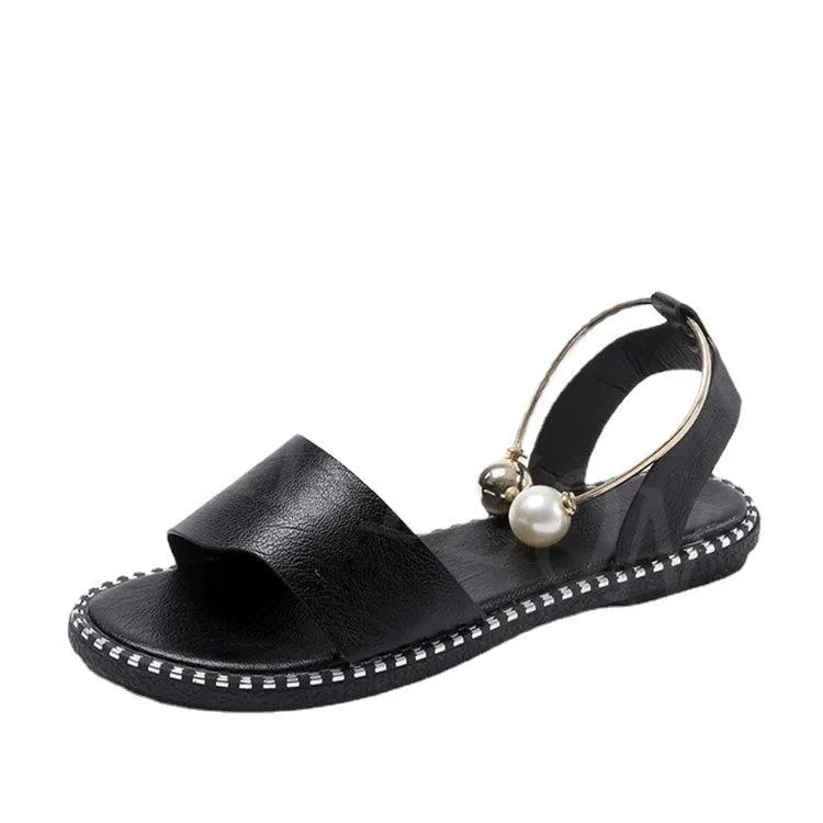 Summer Beaded Pearly Sandals