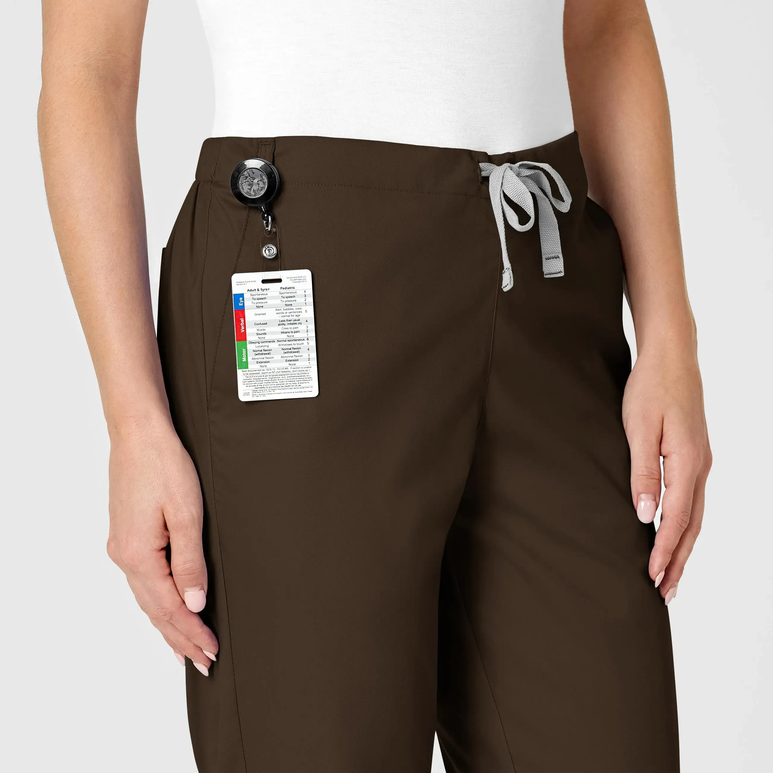 Wink Women's Flare Leg Scrub Pant - Chocolate