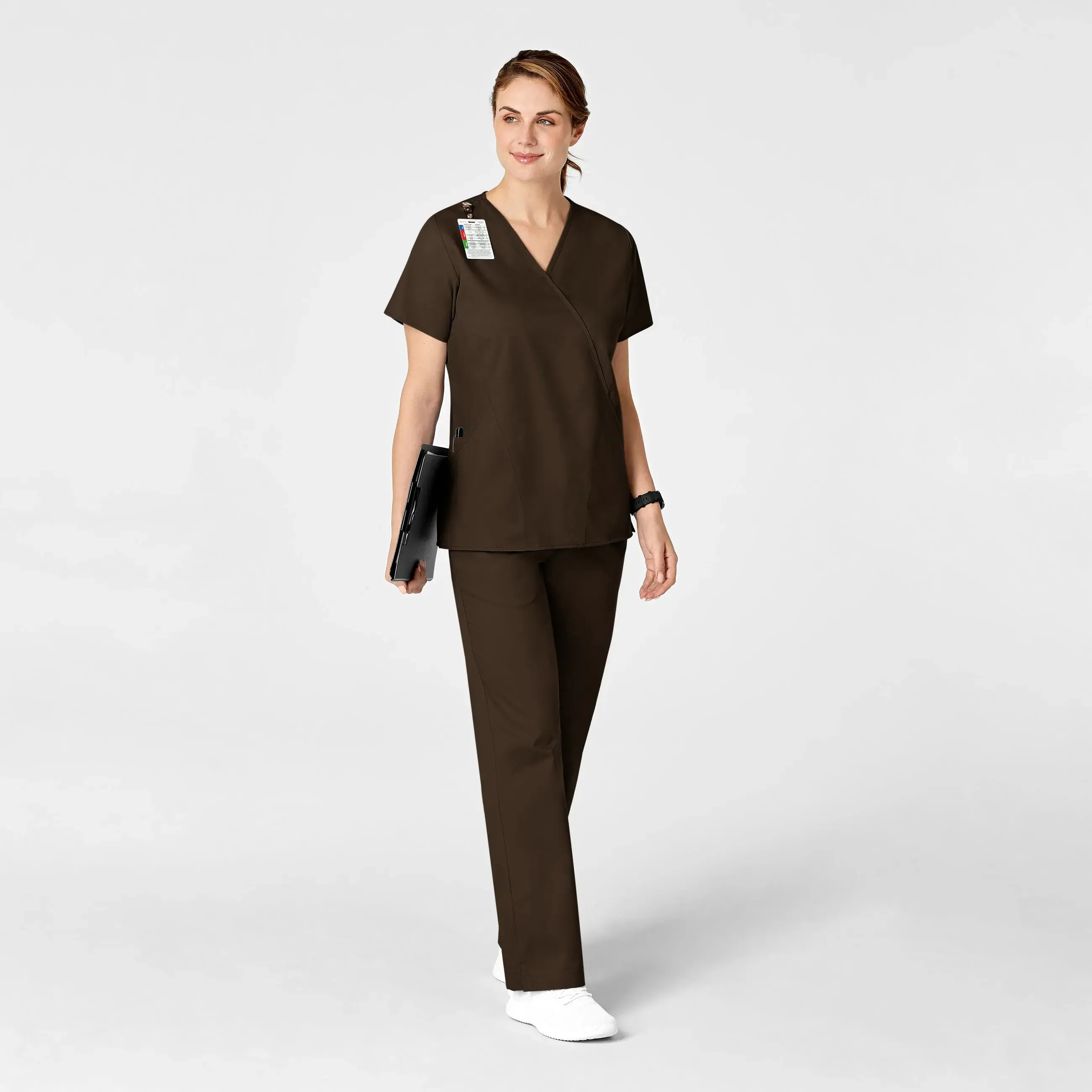 Wink Women's Flare Leg Scrub Pant - Chocolate