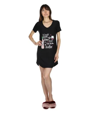 Women's I Could Give Up Wine But I'm Not A Quitter V-Neck Sleepshirt